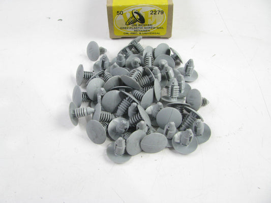 (50) WE Grey Fender Clip Bumper Shield Retainer Plastic Fastener For GM 6270163