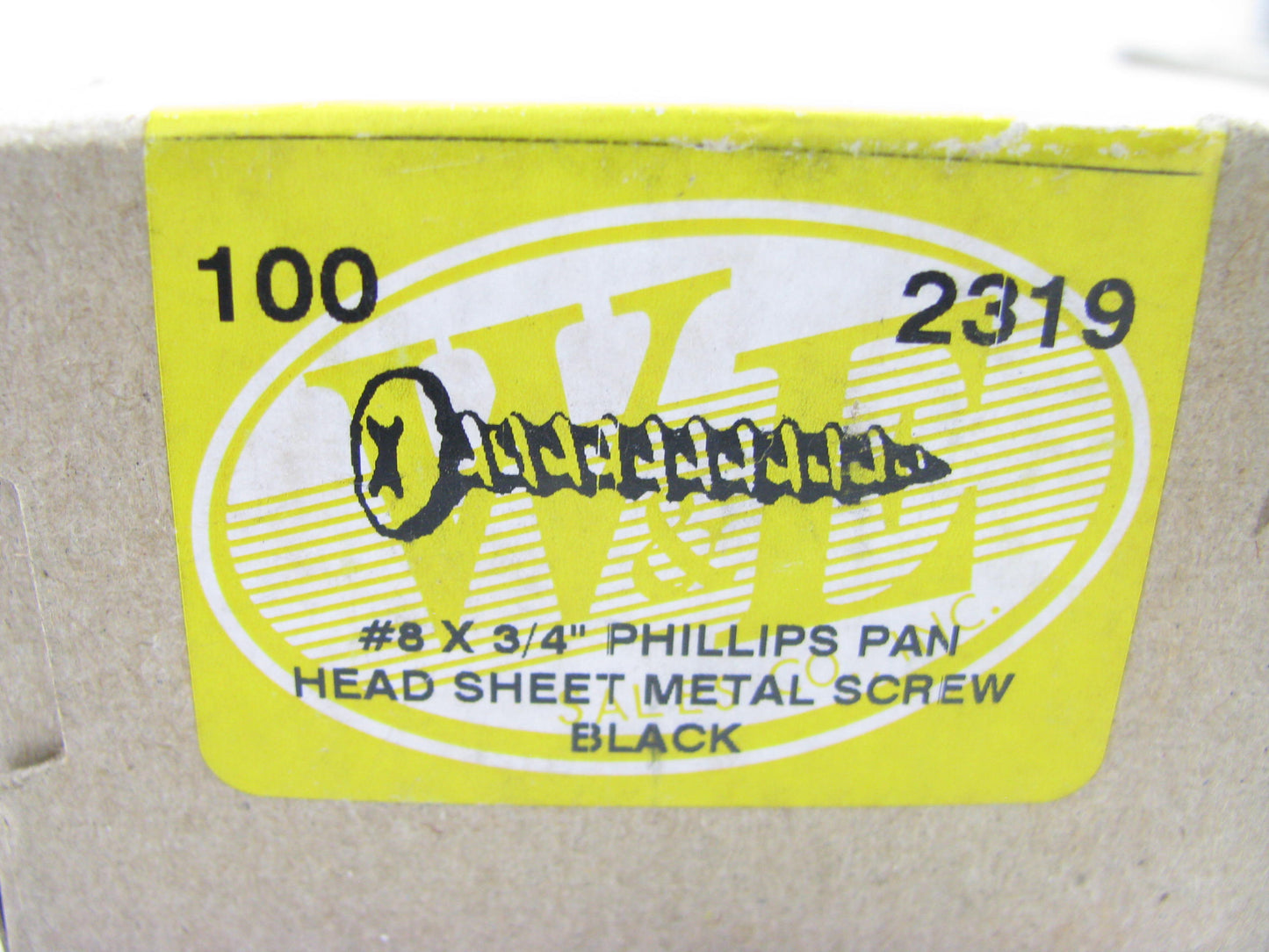 (100) WE 2319 #8 X 3/4'' Phillips Pan Head Sheet Metal Screw - Black