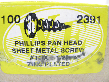(110) WE 2391 #10 X 1-1/2''  PHILLIPS PAN HEAD Sheet Metal Screw-ZINC-A/AB