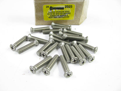 (24) WE 2525- 6-1.0 X 26 MM STAINLESS STEEL PHILLIPS OVAL HD MACHINE SCREW