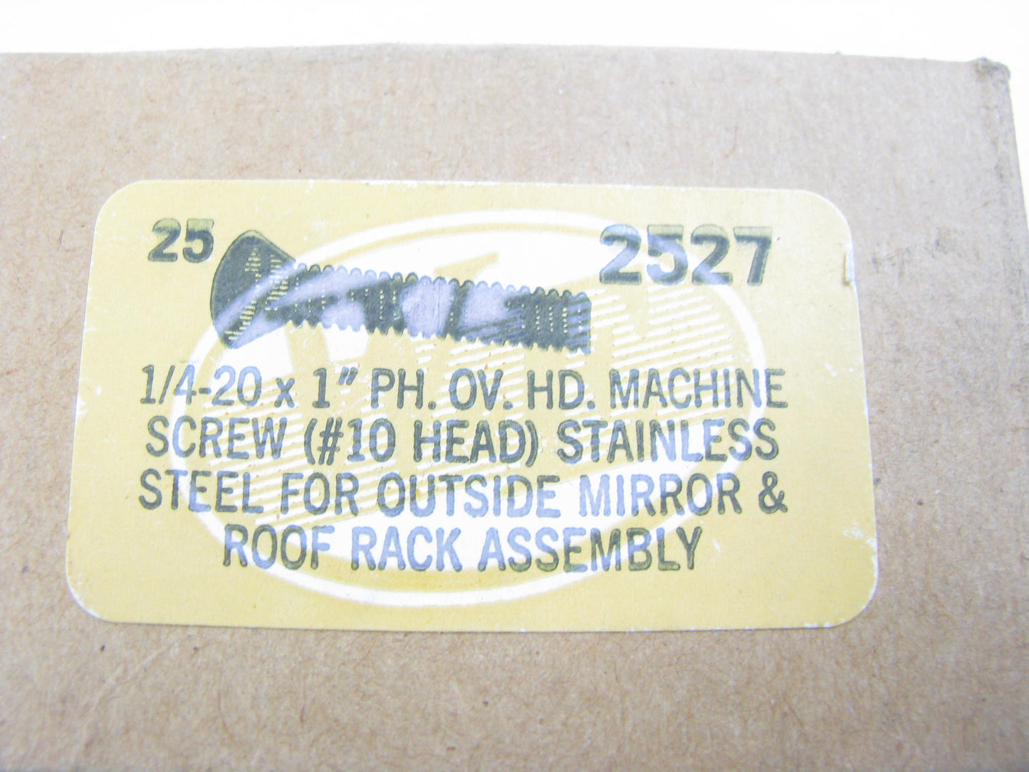 (10) WE 2527 (#10 HEAD) 1/4-20 X 1'' STAINLESS STEEL MACHINE SCREW