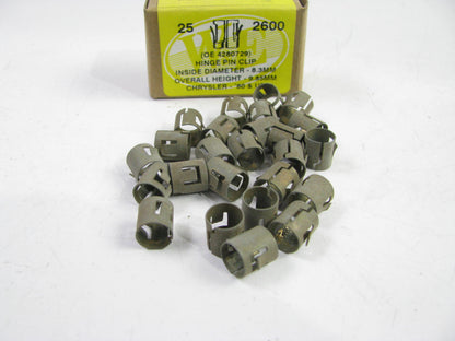 (25) We 2600 Hinge Pin Clip - 8.3MM ID, 9.85MM Height - Replaces OE # 4280729
