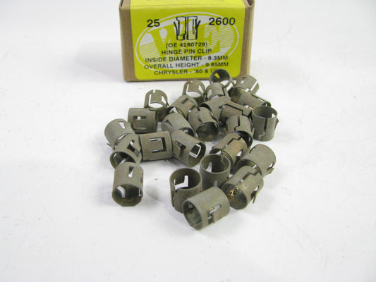 (25) We 2600 Hinge Pin Clip - 8.3MM ID, 9.85MM Height - Replaces OE # 4280729