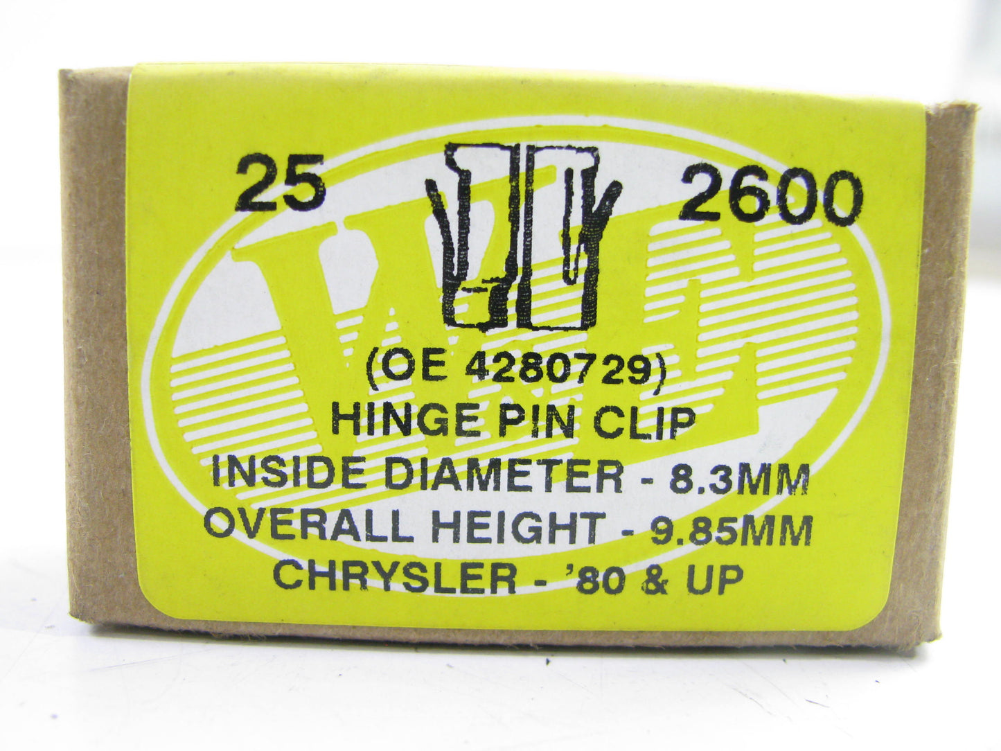 (25) We 2600 Hinge Pin Clip - 8.3MM ID, 9.85MM Height - Replaces OE # 4280729