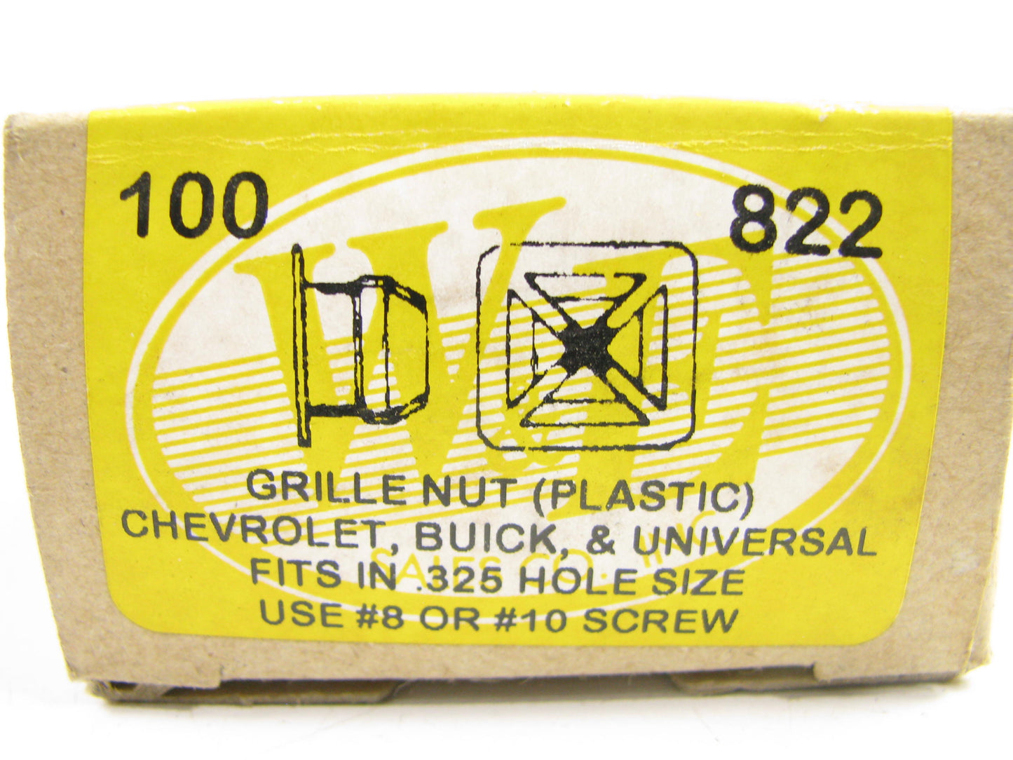 WE 822 GRILLE NUT (PLASTIC) CHEVROLET, BUICK, & UNIVERSAL .325 ''  HOLE