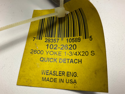 Weasler 102-2620 2600 Series Tractor Quick Disconnect Yoke, 1-3/4'' X 20 Spline