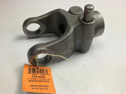 Weasler 102-4420 44 Series PTO Yoke W/ 1-3/4-20 Spline Bore & Quick Disconnect