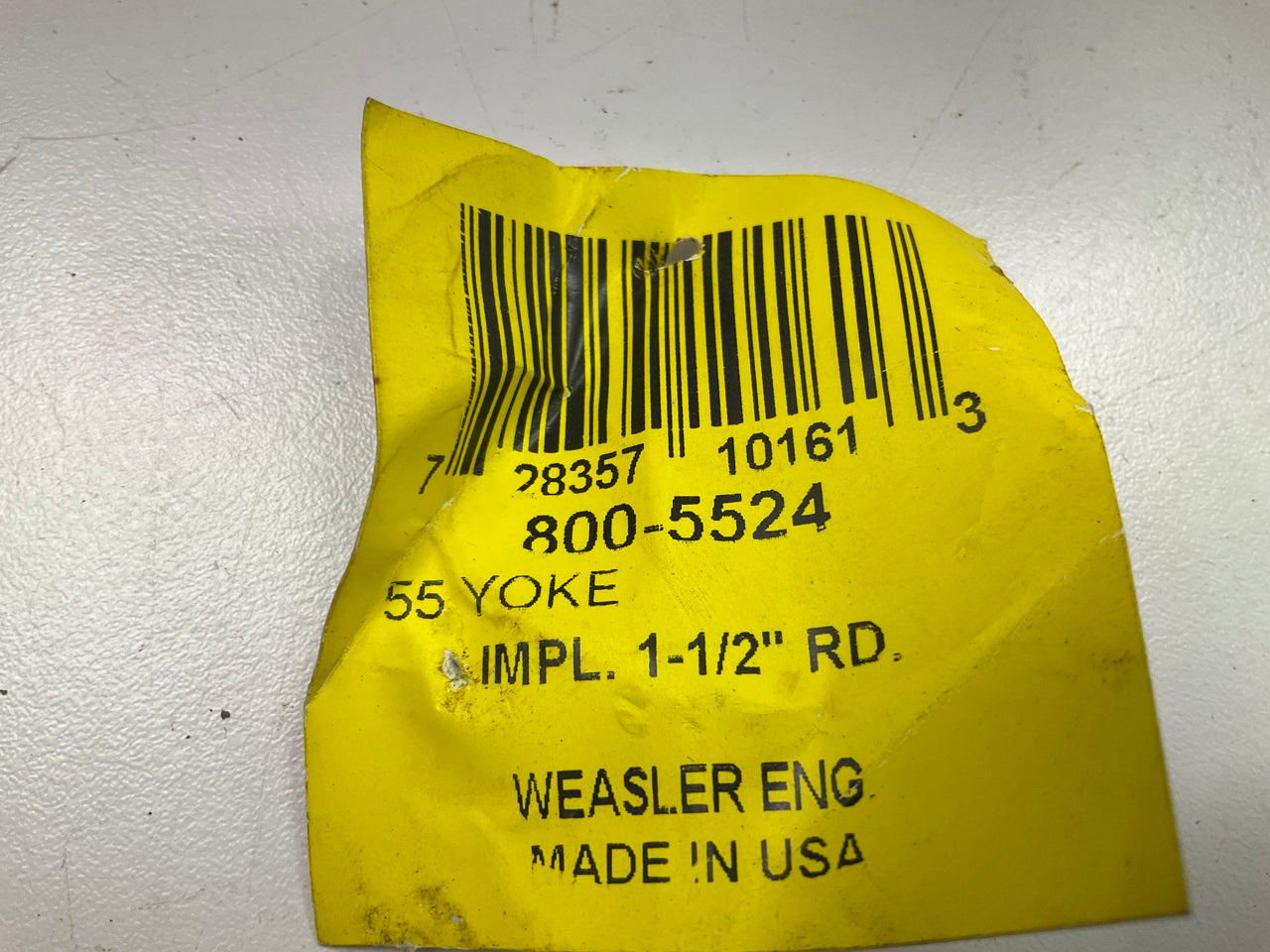 RUST - Weasler 800-5524 Implement Yoke 1-1/2'' Round Bore W/ 3/8'' Keyway & Screw