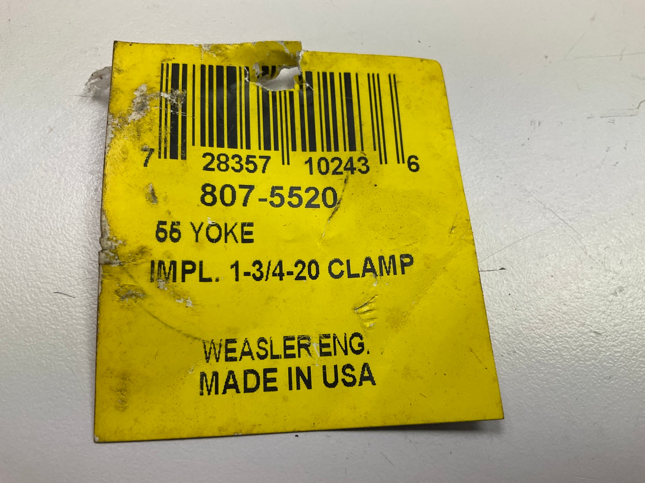 Weasler Eng 807-5520 1-3/4'' X 20 Spline Clamp Yoke 55N Series
