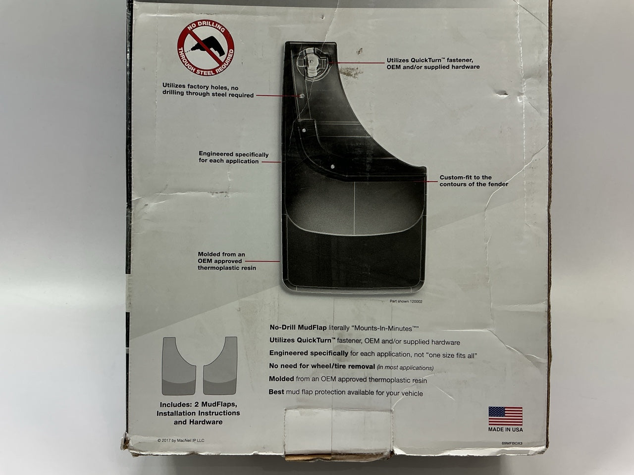 DIRECT FIT 110033 Front Splash Guards / Mud Flaps - 2005-2015 Toyota Tacoma