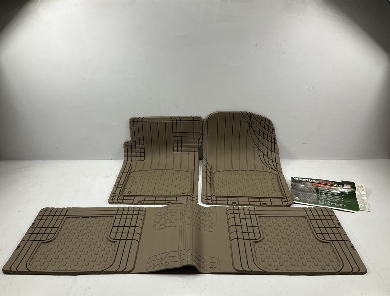 New - 11AVMOTHST 3-piece Trim-To-Fit Tan Rubber Floor Liner Mats UNIVERSAL
