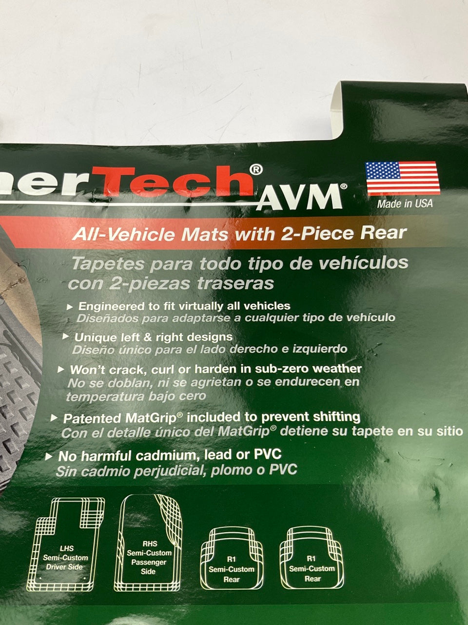 UNIVERSAL FIT - 11AVMSG Trim-To-Fit GRAY Rubber Floor Liner Mats 4-Piece