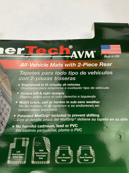 UNIVERSAL FIT - 11AVMSG Trim-To-Fit GRAY Rubber Floor Liner Mats 4-Piece