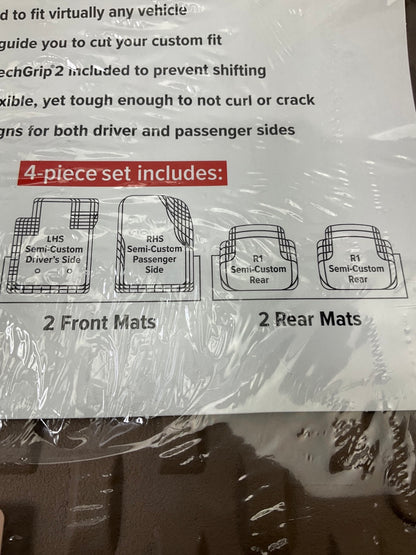 DIRECT FIT - 11AVMST Tan Cut-To-Fit Rubber Floor Liner Mats - 4 Piece Set