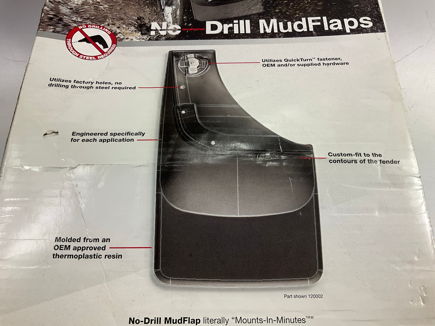 NEW - DIRECT FIT 120055 Rear Splash Guards / Mud Flaps 2016-2023 Toyota Tacoma