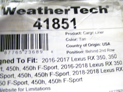 DIRECT FIT - 41851 Tan Cargo Liner Rubber Mat For 2016-2022 RX350, RX450 HYBRID