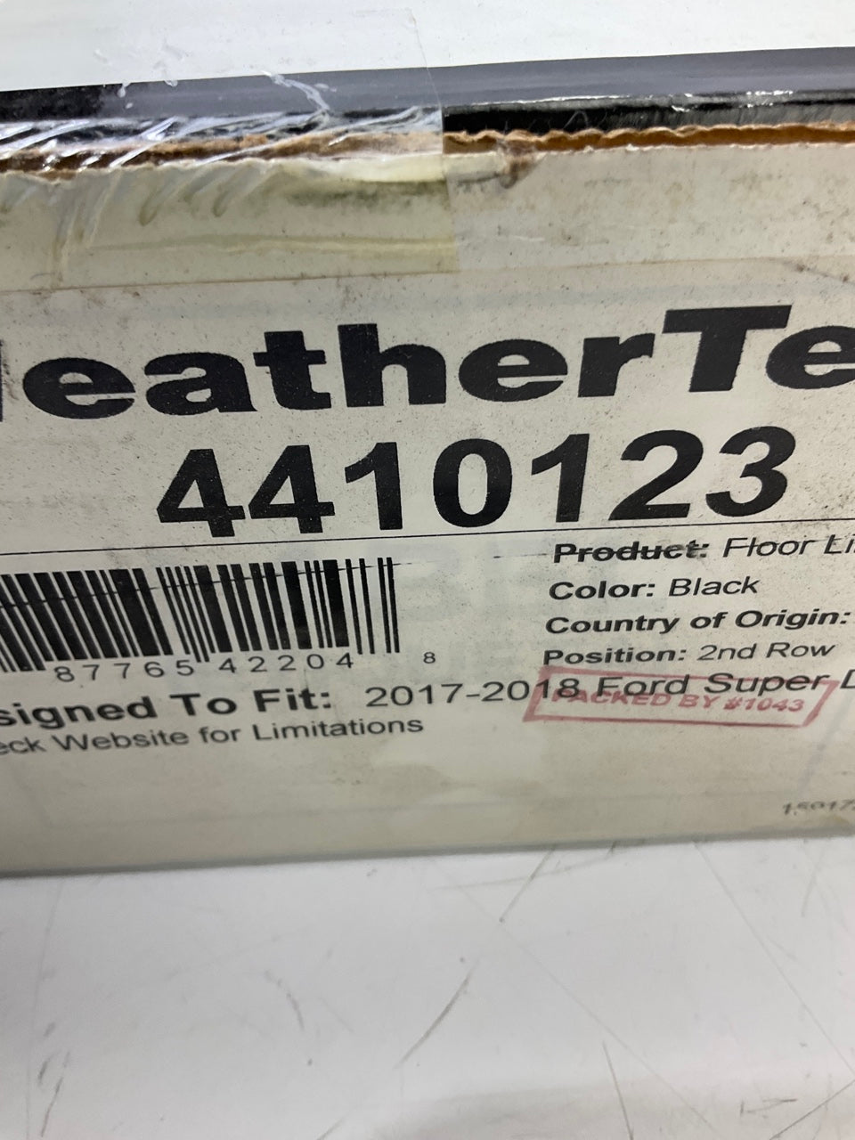 DIRECT FIT - 4410123 REAR Floor Liner Rubber Mat For 17-22 Ford Super Duty TRUCK