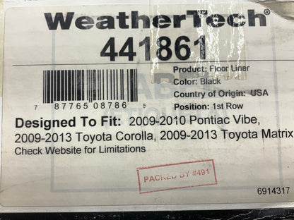 DIRECT FIT 441861 Front Rubber Floor Liner Mats - 09-13 Corolla, 09-12 Matrix
