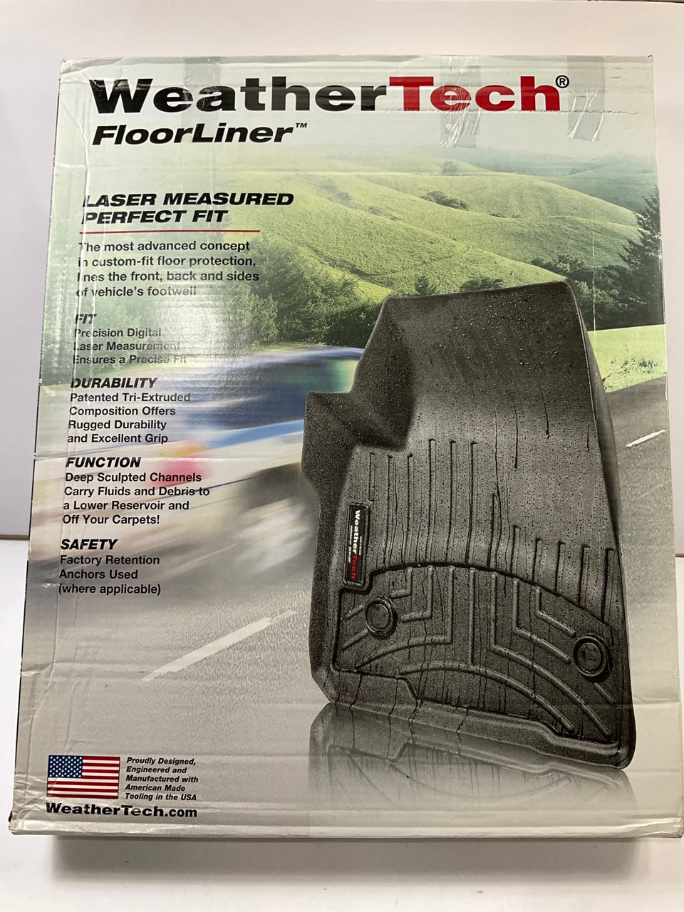 DIRECT FIT - 442511 Front Rubber Floor Liner Mats BLACK For 2007-2017 GMC Acadia