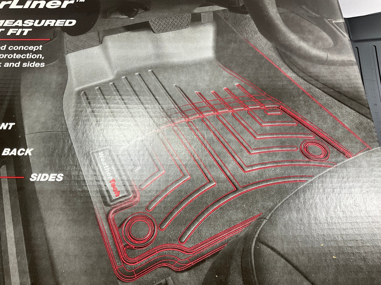 DIRECT FIT - 446972  2nd Row Rear Rubber Floor Liner Mat Black - 2015-2024 F-150