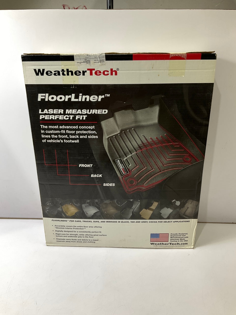 DIRECT FIT - 449423 Rear Second & Third Row Rubber Floor Liner Mat - BLACK