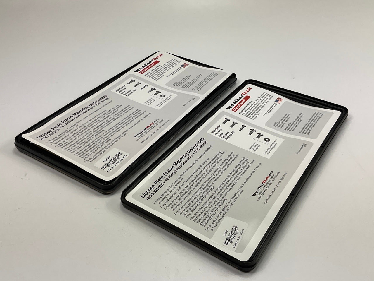 (2) 63020 ClearFrame License Plate Frames, Comes With Stainless Steel Hardware