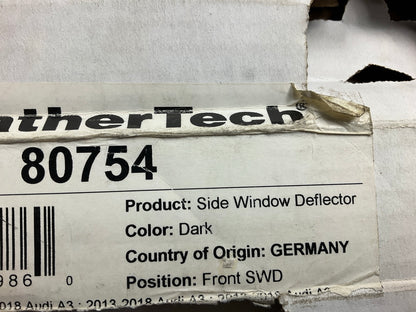 NEW - 80754 FRONT Side Window Deflector DARK TINT 15-20 Audi A3, 17-20 RS3 S3