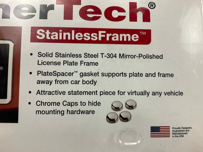 TechWeather 8ALPSS1 Stainless Steel License Plate Frame - Mirror Polished