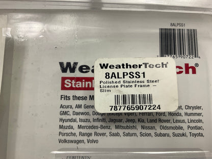 TechWeather 8ALPSS1 Stainless Steel License Plate Frame - Mirror Polished