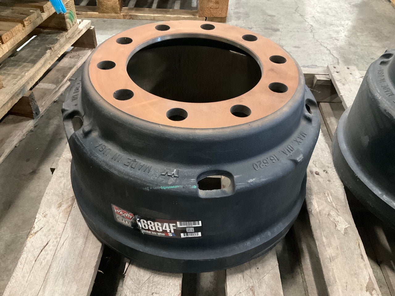 (2) Webb 56864F Outboard Brake Drum, 16.5'' X 7'', 10 Hole, Replaces 3123788002