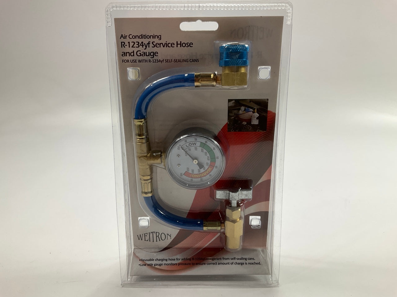 Weitron 1234 YF A/C Service Hose Gauge Charging Kit, Use With Self-sealing Cans