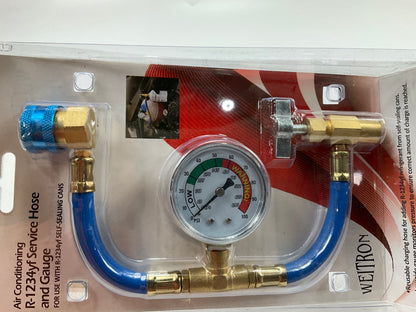 Weitron 1234 YF A/C Service Hose Gauge Charging Kit, Use With Self-sealing Cans