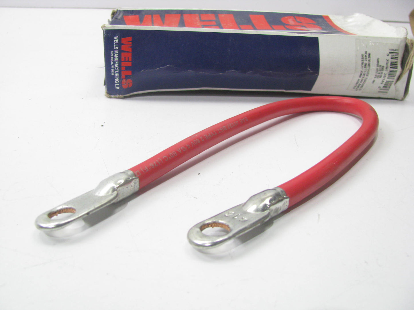 Wells 174016 Red Ring Terminal Battery Cable - 4 Gauge, 17'' Long