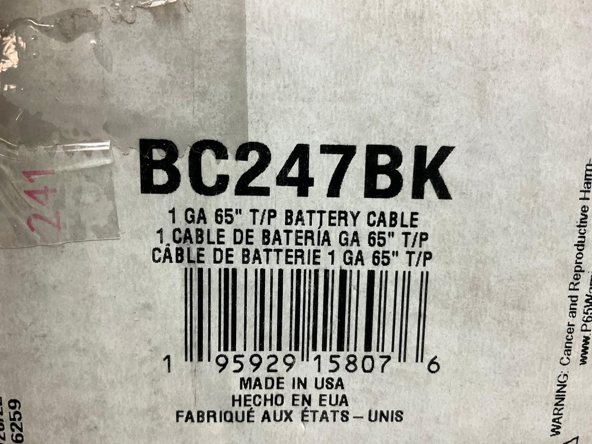 Wells BC247BK Battery Cable 1 Ga 65'' T/P