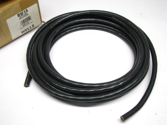 25 FEET - Wells BW1A BLACK 1 Gauge Battery Cable, Made In USA