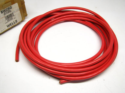 25 FEET - Wells BW2RD RED 2 Gauge Battery Cable, Made In USA