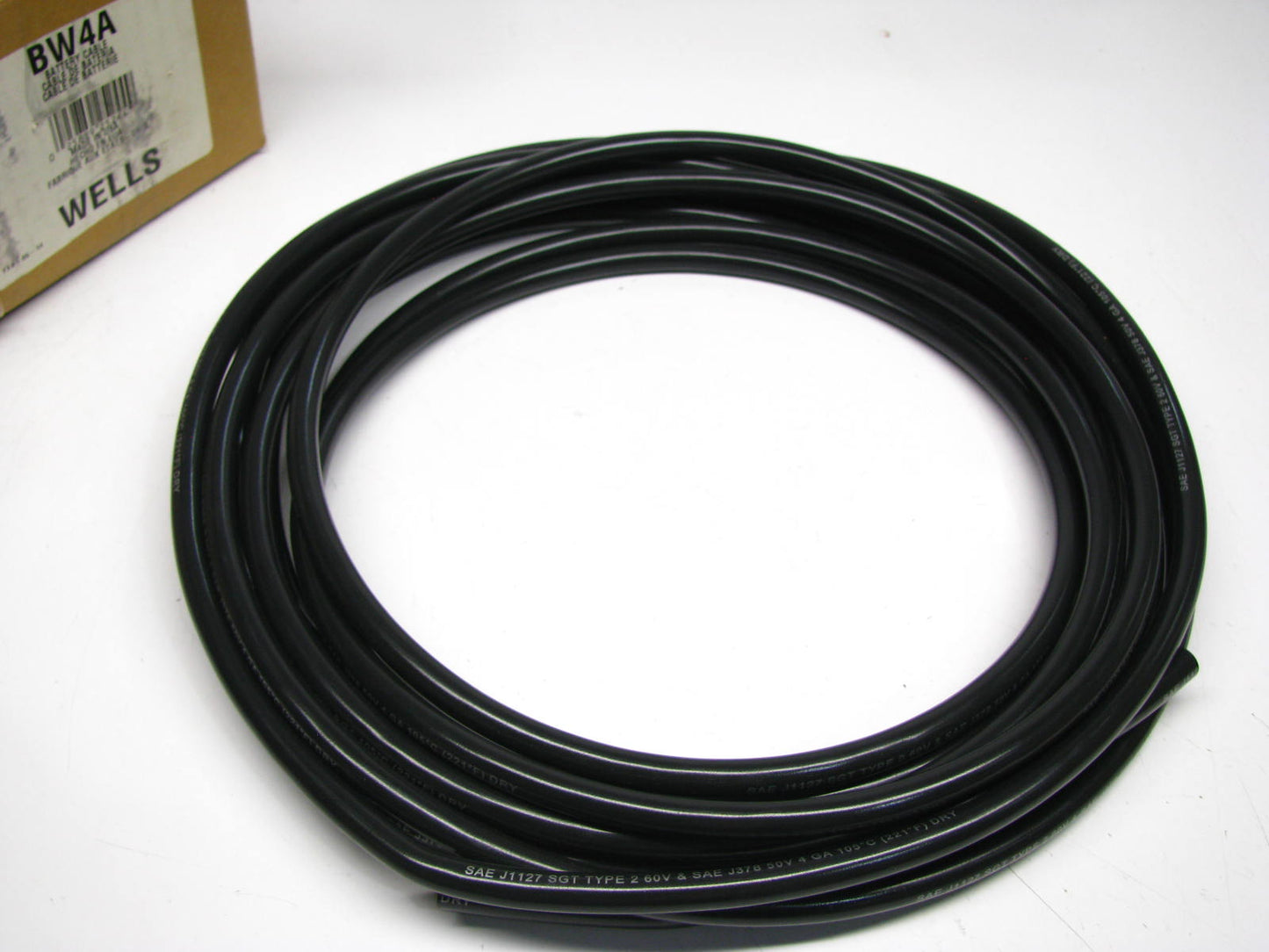 25 FEET - Wells BW4A 4 GAUGE Black Battery Cable, Made In USA