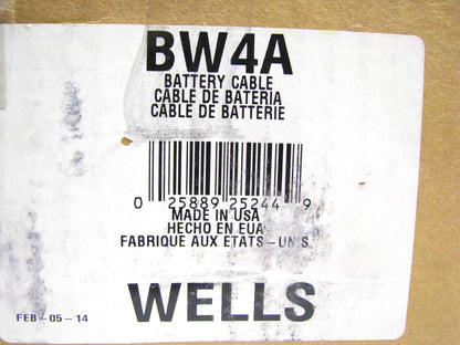 25 FEET - Wells BW4A 4 GAUGE Black Battery Cable, Made In USA