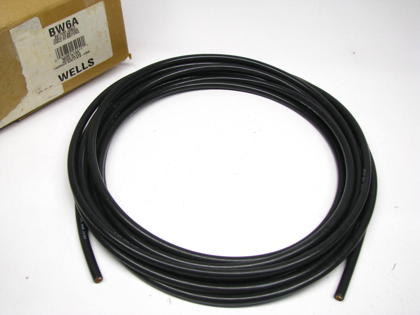 25 FEET - Wells BW64 Black 6 Gauge Battery Cable