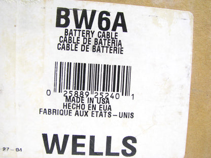 25 FEET - Wells BW64 Black 6 Gauge Battery Cable