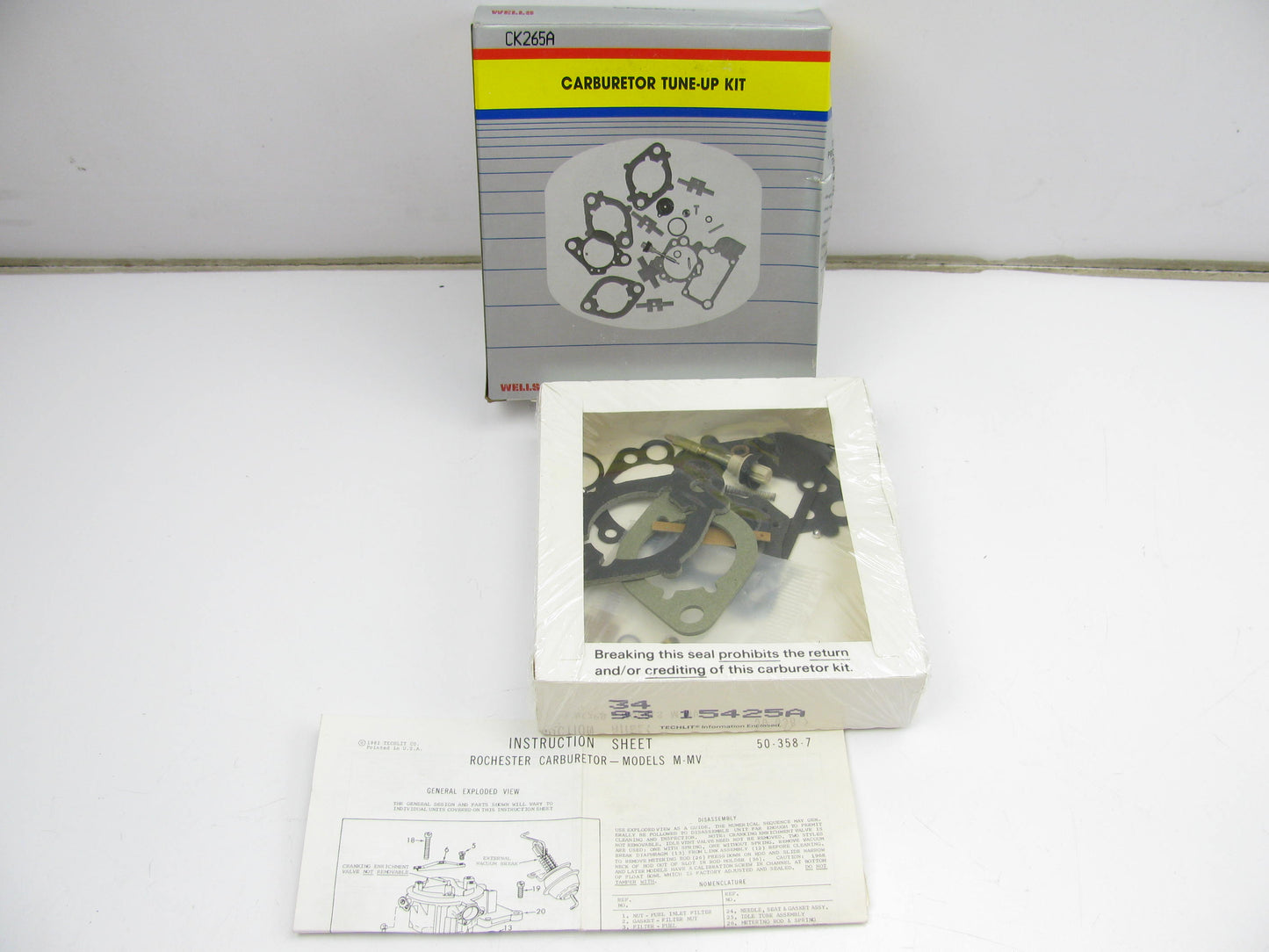 Wells CK265A Carburetor Rebuild Kit - Rochester M MV Monojet 1-BBL