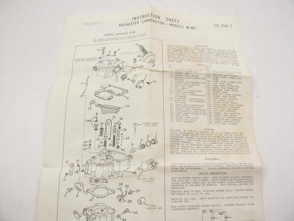 Wells CK265A Carburetor Rebuild Kit - Rochester M MV Monojet 1-BBL