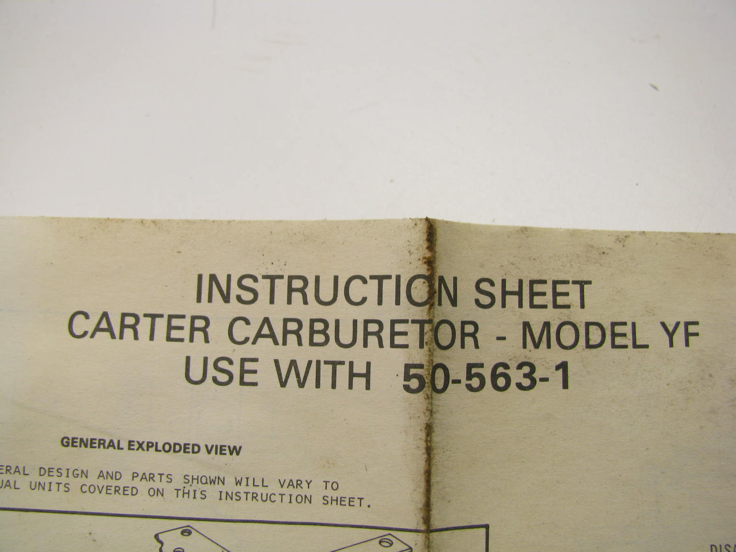 Wells CK272A Carburetor Rebuild Kit - FORD Truck W/ Carter YF 1-BBL