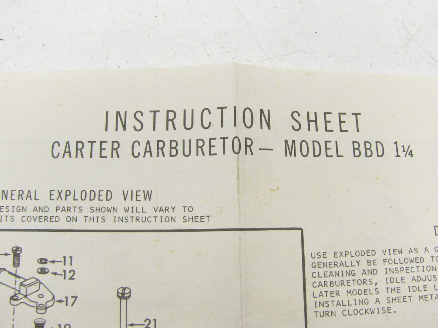 Wells CK273C Carburetor Rebuild Kit For 1960-1973 Plymouth W/ Carter BBD