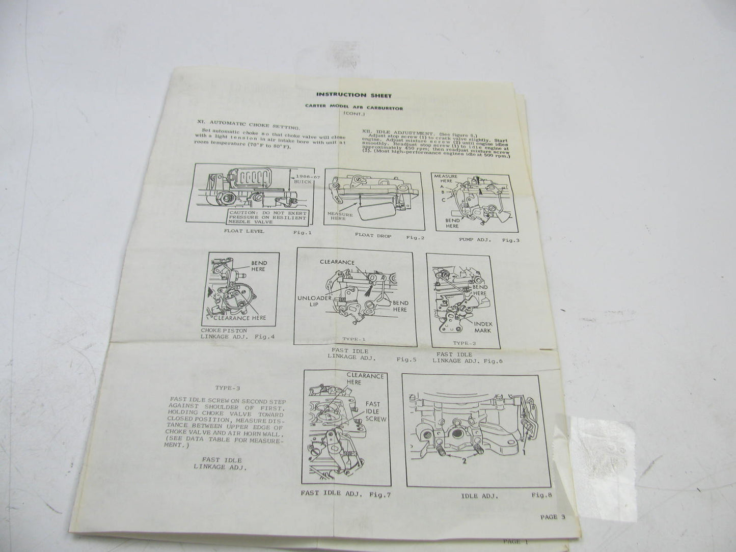 Carburetor Repair Kit Wells CK43A For  Carter 4-BBL AFB