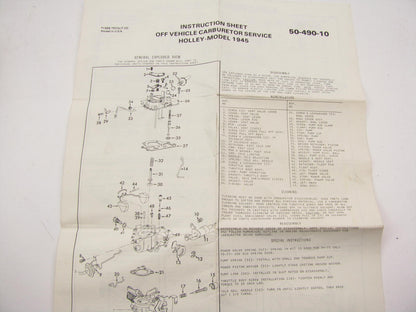 Wells CK442D Carburetor Rebuild Repair Kit For Holley 1945 1-BBL