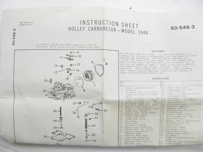 Wells CK544A Carburetor Rebuild Kit 1975-1976 AMC Holley 1-BBL 1946