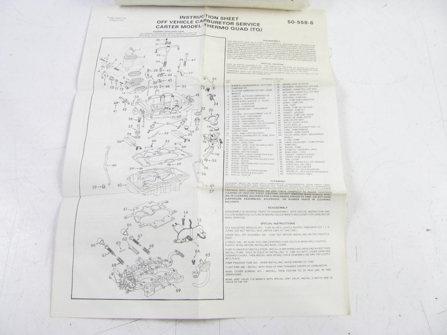 Wells CK570C Carburetor Rebuild Kit - Carter ThermoQuad 4-BBL