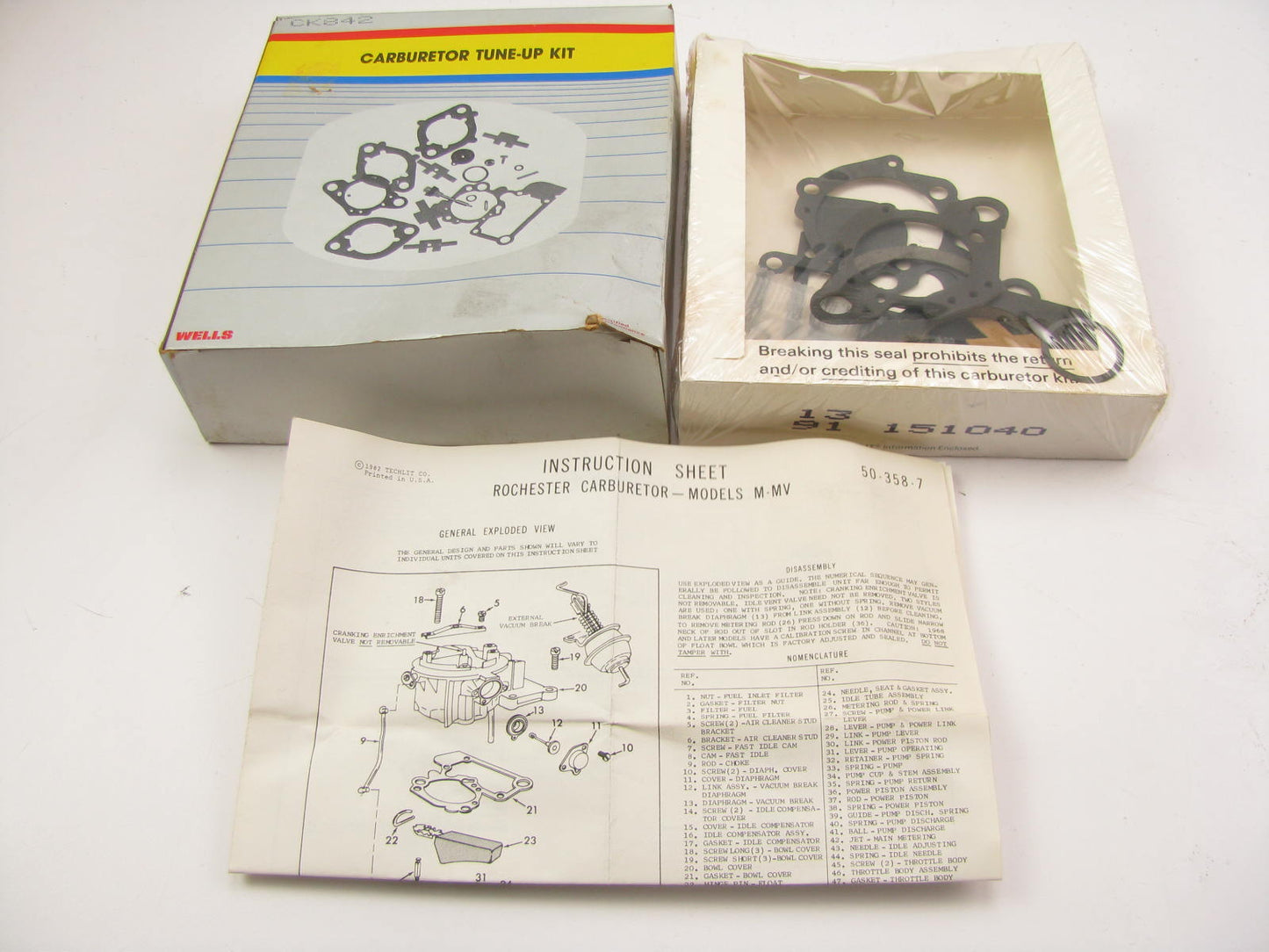 Wells CK842 Carburetor Rebuild Kit for 1978 Pontiac Rochester 1-BBL 1ME