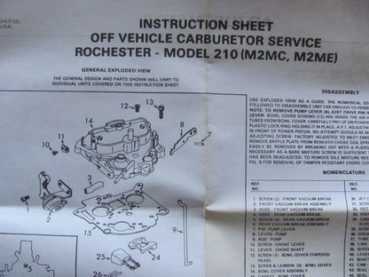 Wells CK843 Carburetor Rebuild Kit for 1977-1982 GM Rochester 2-BBL M2MC M2ME